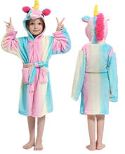 Christmas Children Bathrobes Kids Star Rainbow Hooded Bath Robe Animal For Boys Girls Pajamas Nightgown Kids Sleepwear 2024 - buy cheap