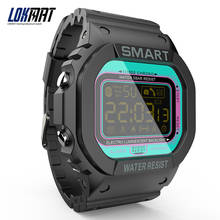 Lokmat mk22 relógio inteligente fitness bt, pulseira inteligente esportiva pedômetro resistente à água para ios e android 2024 - compre barato