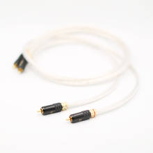 Hi-end 5NOCC посеребренный Hi-Fi 2RCA аудио кабель штекер-штекер RCA аудио кабель 2024 - купить недорого