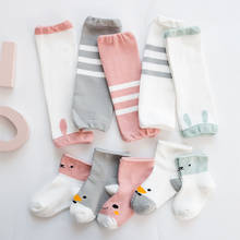 Детские гетры; Носки; Комплект для новорожденных гольфы детские носки с персонажами из мультфильмов для мальчиков и девочек Детские хлопковые защита для ползающего ребенка носки От 0 до 3 лет 2024 - купить недорого