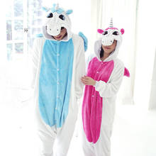 Conjuntos de pijamas de Unicornio Kigurumi para mujer, ropa de dormir de franela con animales bonitos, camisón de invierno, ropa de casa 2024 - compra barato