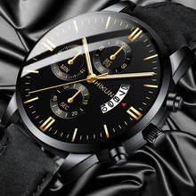 Luxury Mens Watch Fashion Sport Wrist Watch Alloy Case Leather Band Watch Quartz Business Wristwatch Calendar Clock reloj hombr 2024 - buy cheap
