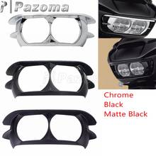 Preto/chrome/matte preto abs motocicleta dupla farol guarnição moldura scowl capa carenagem para harley touring estrada glide 2015-2020 2024 - compre barato