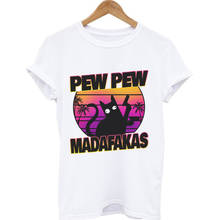 Pew Madafakas женская футболка с принтом убийца черная кошка с пистолетом забавная футболка Повседневная Хэллоуин короткий рукав Топ Футболка 2024 - купить недорого