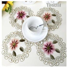 Modern Lace Embroidery Placemat Cup Mug Felt Coaster Kitchen Dining Table Place Mat Coffee Tea Doily Christmas Drink Glass Pad 2024 - buy cheap