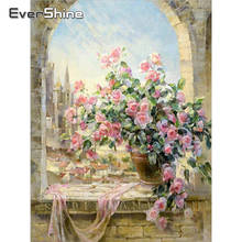 Evershine-Cuadro de flores con diamantes, bordado, punto de cruz, conjunto completo, mosaico, decoración de boda 2024 - compra barato