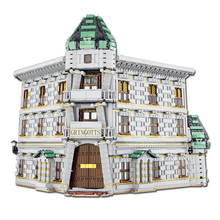 Bloques de construcción de Diagon Alley Bank para niños, 032101 piezas, Gringotts, Escena de película, juegos de modelos, juguetes, regalos de cumpleaños, 4185 2024 - compra barato