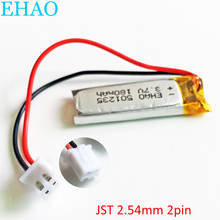 EHAO 501235 3.7V 180mAh LiPo Lithium Polymer Rechargeable battery +  JST XHR 2.54mm 2pin connector For Mp3 bluetooth GPS headset 2024 - buy cheap