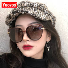 Yoovos óculos de sol feminino retrô cateye, óculos de sol feminino design de marca na moda 2021, óculos de sol de alta qualidade 2024 - compre barato