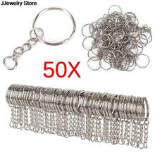 50/30pcs Polished Silver Color Keyring Keychain Split Ring with Short Chain Key Rings Women Men DIY Key Chains Accessories  2024 - buy cheap