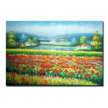 Pintura a óleo artirx arte flores sobre tela árvores moderna abstrata paisagem mural pintura para sala de estar decoração de casa 2024 - compre barato