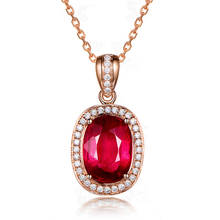 HOYON Real 14k Rose Gold Color Red tourmaline Pendant Necklace For Women Ruby Colorful Gemstone AAA Zircon Fine Jewelry Gift 2024 - buy cheap