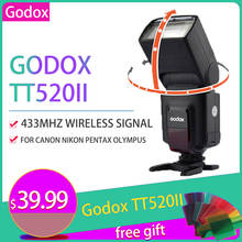 Godox TT520 II Flash TT520II with Build-in 433MHz Wireless Signal + Flash Trigger for Canon Nikon Pentax Olympus DSLR Cameras 2024 - buy cheap