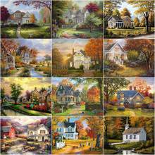 Diamond Mosaic Scenery Autumn 5D Diamond Painting Full Square/Round Landscape Cross Stitch House Rhinestones Art Handmade Hobby 2024 - buy cheap