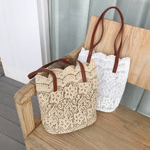 Bucket Shoulder Bag For Women New Summer Korean Lace Elegant Women Tote Shopping Female Bags Lady Handbag Female Beach Bag 2024 - buy cheap