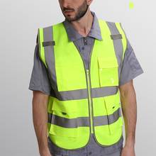 Chaleco de seguridad hi-vis para ciclismo, chaqueta reflectante de tejido de urdimbre, ropa de seguridad para hombres y mujeres, naranja/verde 2024 - compra barato