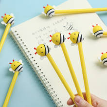 Bolígrafos de tinta de Gel de Color negro para escribir, plumas pequeñas de abeja de miel, regalo de papelería para oficina y escuela, A6983, 0,5mm, 2 uds. 2024 - compra barato