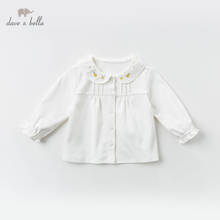 DBJ12799-camisetas con bordado floral para niñas, tops para niños pequeños, ropa de alta calidad 2024 - compra barato