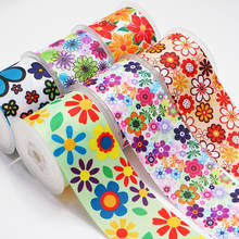 10 Yards Flower Printed Grosgrain Ribbon For Hair Bows DIY Crafts Handmade Accessories 51662 2024 - buy cheap