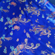 114cm width Blue Dragon Style Damask Jacquard Fabric Apparel Upholstery Cushion Curtain DIY Clothing Patchwork Material BY meter 2024 - buy cheap