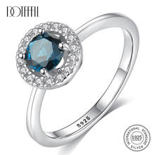 DOTEFFIL новые кольца из стерлингового серебра 925 пробы 8 мм с круглым топазом для женщин 3 цвета высокое качество обручальное ювелирное серебряное кольцо с драгоценным камнем 2024 - купить недорого