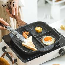 Sartén antiadherente para comida Wiilii de 3 agujeros para freír el desayuno, sartén de aluminio, sartén de inducción dividida, utensilios de cocina, utensilios de cocina 2024 - compra barato