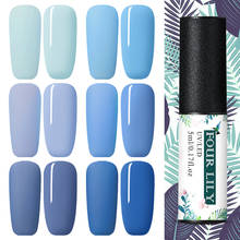 Four Lily 5ml Pure Color Gel Polish Blue Series Semi Permanent UV Gel Varnish Matte Top Coat Soak Off Nail Art Lacquer Manicure 2024 - buy cheap