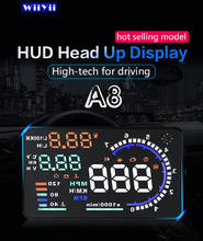 HUD-pantalla grande para coche OBD2, proyector de parabrisas A8, escáner de velocidad, advertencia, alarma de combustible, diagnóstico de datos 2024 - compra barato