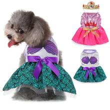 Костюм для косплея для домашних животных; Забавный костюм для собак на Хэллоуин; платье принцессы из мультфильма и шляпа; комплект одежды для щенков; Одежда для маленьких и средних собак 2024 - купить недорого