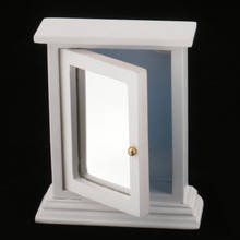 Масштаб 1/12, белая зеркальная коробка, миниатюрная мебель для кукольного домика в ванной комнате 2024 - купить недорого