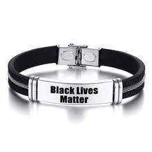 Black Lives Matter Silicone Bracelet Custom Name I Can't Breathe Wrist Band Rubber Wristband & Bangles For Men Women Jewelry 2024 - buy cheap