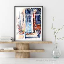 Door in Jerusalem Print City Scenery Architecture Watercolor Painting Travel Location Wall Art Home Decoration For Living Room 2024 - buy cheap
