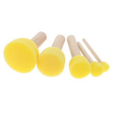 MagiDeal 5 Pieces Wooden Handle Stencil Sponge Brush Craft Art Painting Furniture Craft  Paint Foam Tools Drawing Toys Yellow 2024 - buy cheap