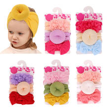 3Pcs/set Soft Nylon Elastic Newborn Baby Headband Cute Bows Knotted Flower 0-3 Years Baby Girl Hair Accessories Girls Turban 2024 - buy cheap