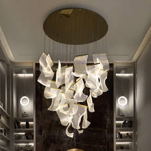 Candelabro Led de acrílico para escalera, iluminación colgante de diseño artístico moderno y creativo, Lustres de luz grandes, lámparas de decoración del hogar 2024 - compra barato