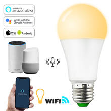 Lâmpada led inteligente e27 b22, 15w, luz led regulável, controle por aplicativo, funciona com alexa, google assistant 2024 - compre barato
