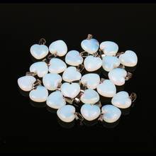 10pcs/set natural Stone Pendant Heart Shape Pendants Opal / Malachite Charms Making Jewelry for Necklaces size 25x17 mm 2024 - buy cheap