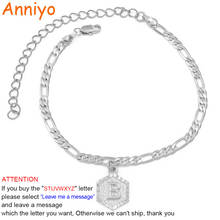 Anniyo 21cm + 9cm Extender Chain A-Z Silve Initial Letter Anklet Women Fashion Alphabet Jewelry Gifts Foot Chain Girl #105906B 2024 - buy cheap