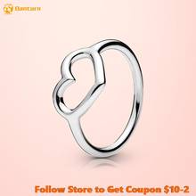 Danturn-Anillo de plata esterlina 925 para mujer, sortija de corazón abierto pulido, anillo EUROPEO DE PLATA 925 Original, joyería artesanal 2024 - compra barato