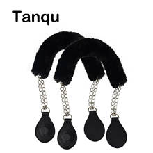 New Arrivals Faux Fur Furry Covers Straps Metal Double Chain Handles with Tear Drops Handle for O Bag for EVA Obag Women Handag 2024 - buy cheap