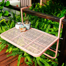 Barandilla colgante de hierro forjado para balcón, mesa colgante de pared, soporte de flores, mesas de té de ocio 2024 - compra barato