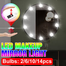 USB LED Makeup Lamp Hollywood Vanity Mirror Light Bulb 12V LED Dressing Table Light Stepless Dimmable Wall Lamp 2 6 10 14 Bulbs 2024 - buy cheap