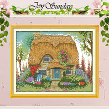 A Thatched Hut patterns counted Cross Stitch 11CT 14CT Cross Stitch Set Wholesale Scenery Cross-stitch Kit Embroidery Needlework 2024 - buy cheap