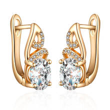 Exquisite Cubic Zirconia Stud Earrings for Women Gold   Zircon Beads CZ Earings Korean Fashion Luxury Jewelry Girls Gifts 2024 - buy cheap