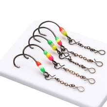 5PCS/Lot 2021 Artificial 2# 4# 6# Hook Chain type Winter Bait AD-Sharp Lead Hard Hook Ice Fishing hook 2024 - buy cheap