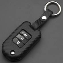 Bilchave Carbon Silicone Flip Remote Key Case Cover Fob For Honda Civic CR-V HR-V Accord Jade Crider Odyssey 2024 - buy cheap