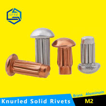 Knurled Solid Rivets For Name Plate Round Head Knurled Shank Solid Rivet for Label Name Plate GB827/Copper /Brass M2 2024 - buy cheap