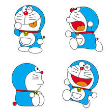 Three Ratels QC419-pegatinas de pared de Doraemon para niños, decoración de guardería, pegatina para capó de coche, calcomanía para portátil 2024 - compra barato