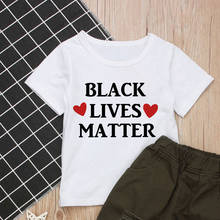 Camiseta estampa preta da moda para meninos, roupas de harajuku para meninas, tops branco que não posso respiração, camiseta infantil com gola redonda 2024 - compre barato