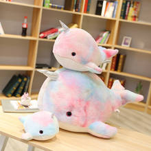New Style Whale Plush Toy Cute Rainbow Narwhal Doll Kawaii Plush Pillow Soft Animal Fish Stuffed Toys Aquatic Creatures Kid Gift 2024 - buy cheap